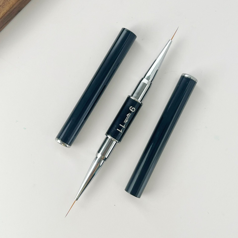 Pix dublu pentru manichiură, pensă pentru trasarea liniilor cu tijă metalică