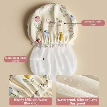 Sprchová čiapka z EVA, trojrozmerná, odolná voči vlhkosti, proti oleju a dymu, zosilnený dvojitý plášť