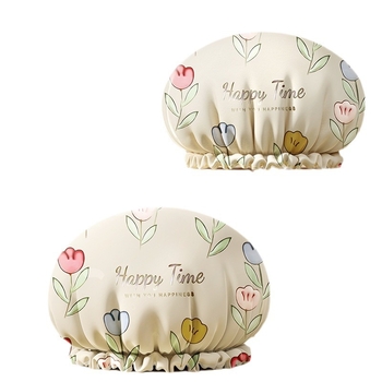 Șapcă de duș din EVA, 3D, impermeabilă pentru păr, rezistentă la ulei și fum, strat dublu îngroșat