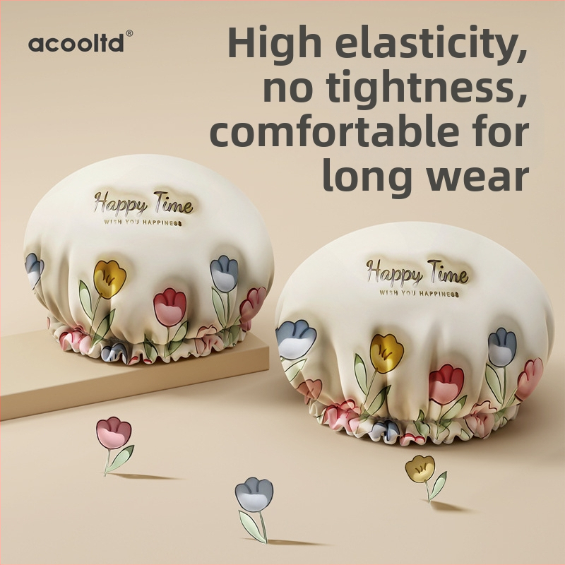 Sprchová čiapka z EVA, trojrozmerná, odolná voči vlhkosti, proti oleju a dymu, zosilnený dvojitý plášť