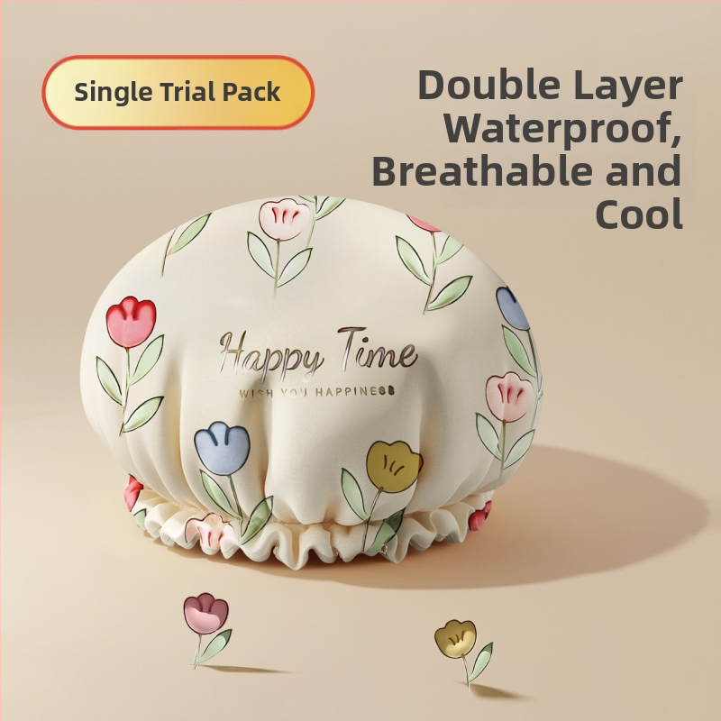 Sprchová čiapka z EVA, trojrozmerná, odolná voči vlhkosti, proti oleju a dymu, zosilnený dvojitý plášť