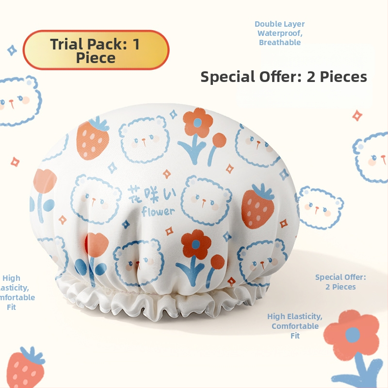 Sprchová čiapka z EVA, trojrozmerná, odolná voči vlhkosti, proti oleju a dymu, zosilnený dvojitý plášť