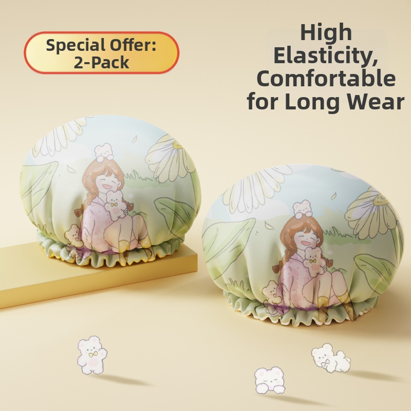 Sprchová čiapka z EVA, trojrozmerná, odolná voči vlhkosti, proti oleju a dymu, zosilnený dvojitý plášť