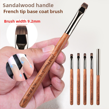 Pero základný lak na nechty s drevenou rukoväťou, francúzsky štýl opravy okraja, guľatá hlava a plochá hlava