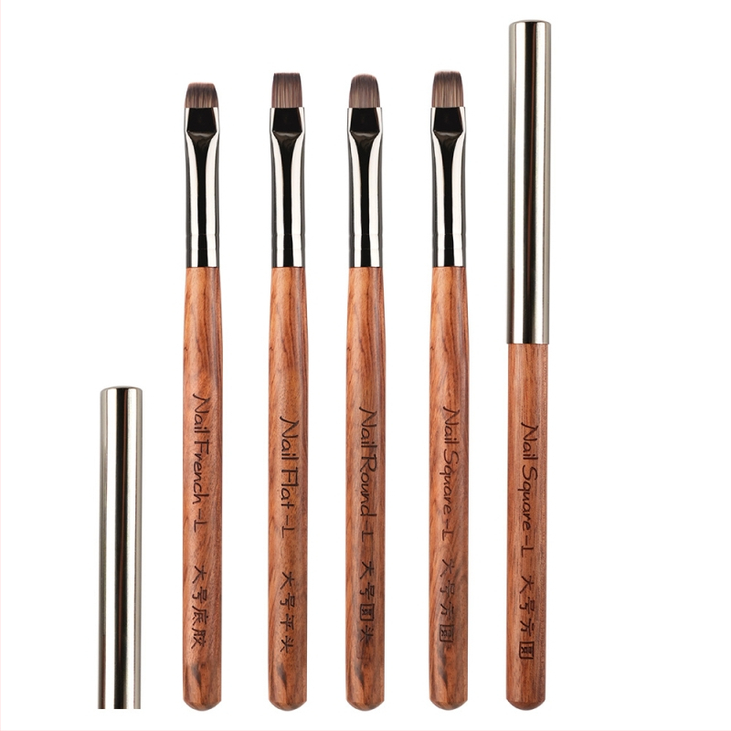 Pero základný lak na nechty s drevenou rukoväťou, francúzsky štýl opravy okraja, guľatá hlava a plochá hlava