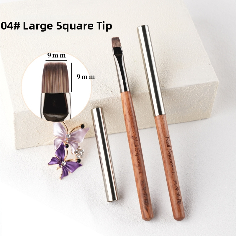 Pero základný lak na nechty s drevenou rukoväťou, francúzsky štýl opravy okraja, guľatá hlava a plochá hlava