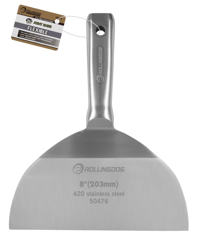 Rolling Dog špatula za kit od nehrđajućeg čelika, ravni tip noža, izdržljiva za dekorativne građevine