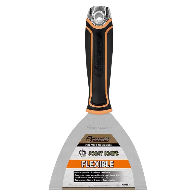 Rolling Dog špatula za kit od nehrđajućeg čelika, ravni tip noža, izdržljiva za dekorativne građevine