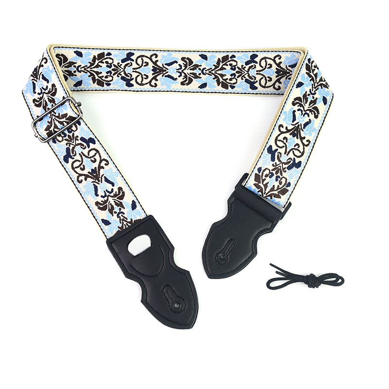 PACEUP gitárpánt, poliészter, modell 346001, hímzett retro etnikus stílusban, hangszerhez.