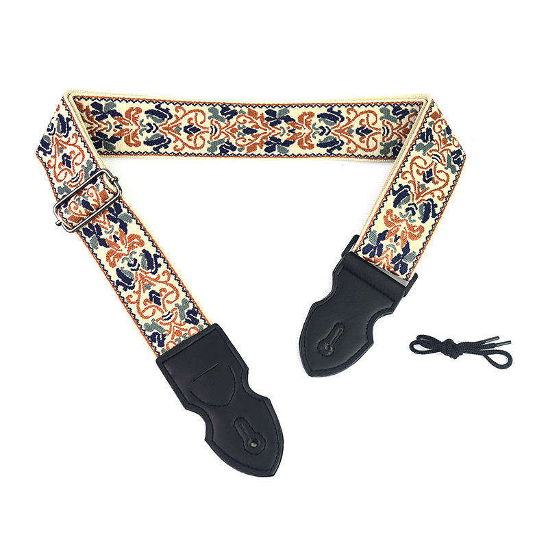 PACEUP gitárpánt, poliészter, modell 346001, hímzett retro etnikus stílusban, hangszerhez.