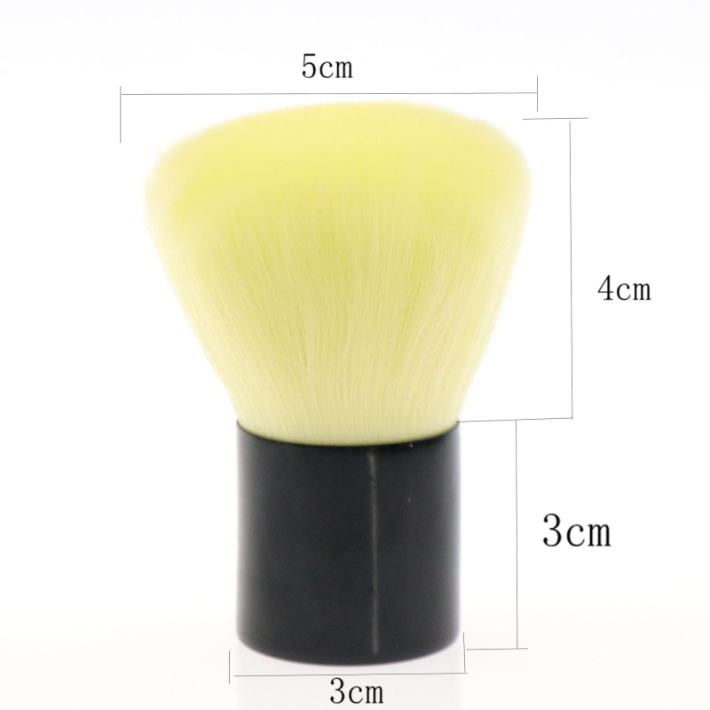 Βούρτσα πούδρας/ρουζ με κυματιστές νάιλον τρίχες, λαβή από αλουμίνιο, κοντή ράβδος, μήκος τριχών 4 cm, συνολικό μήκος 7 cm, PVC συσκευασία