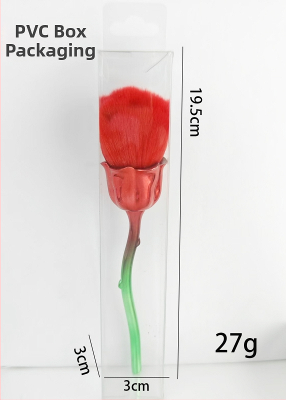 Štetec na makeup s hliníkovou rúčkou, syntetické vlákna, dlhá rúčka, jednorazové balenie s taškou, Pomelo man