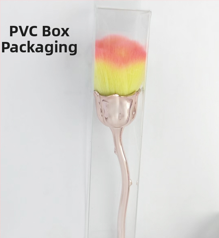 Štetec na makeup s hliníkovou rúčkou, syntetické vlákna, dlhá rúčka, jednorazové balenie s taškou, Pomelo man