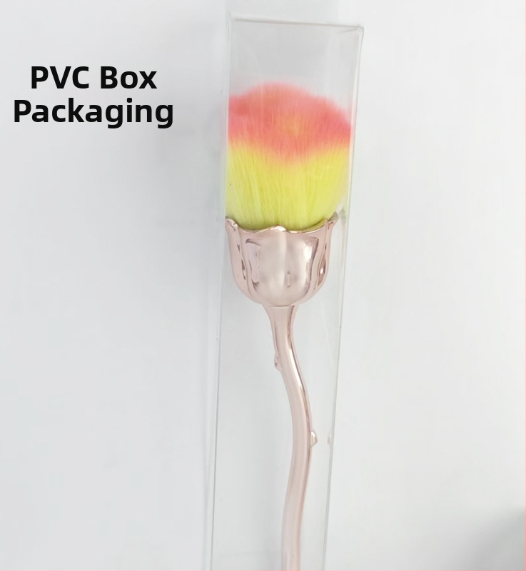 Štetec na makeup s hliníkovou rúčkou, syntetické vlákna, dlhá rúčka, jednorazové balenie s taškou, Pomelo man