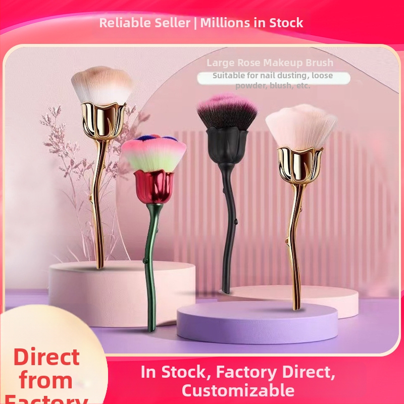 Štetec na makeup s hliníkovou rúčkou, syntetické vlákna, dlhá rúčka, jednorazové balenie s taškou, Pomelo man