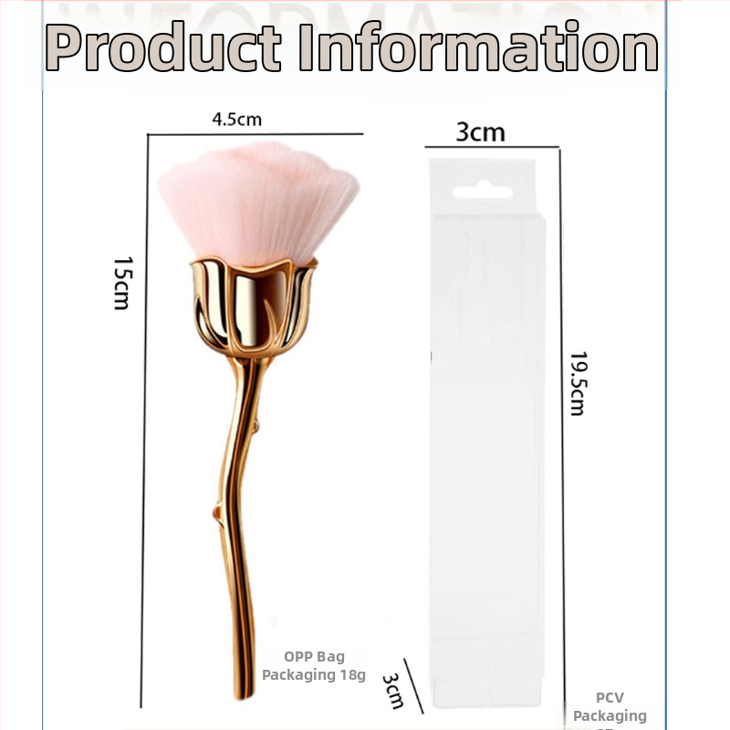 Štetec na makeup s hliníkovou rúčkou, syntetické vlákna, dlhá rúčka, jednorazové balenie s taškou, Pomelo man