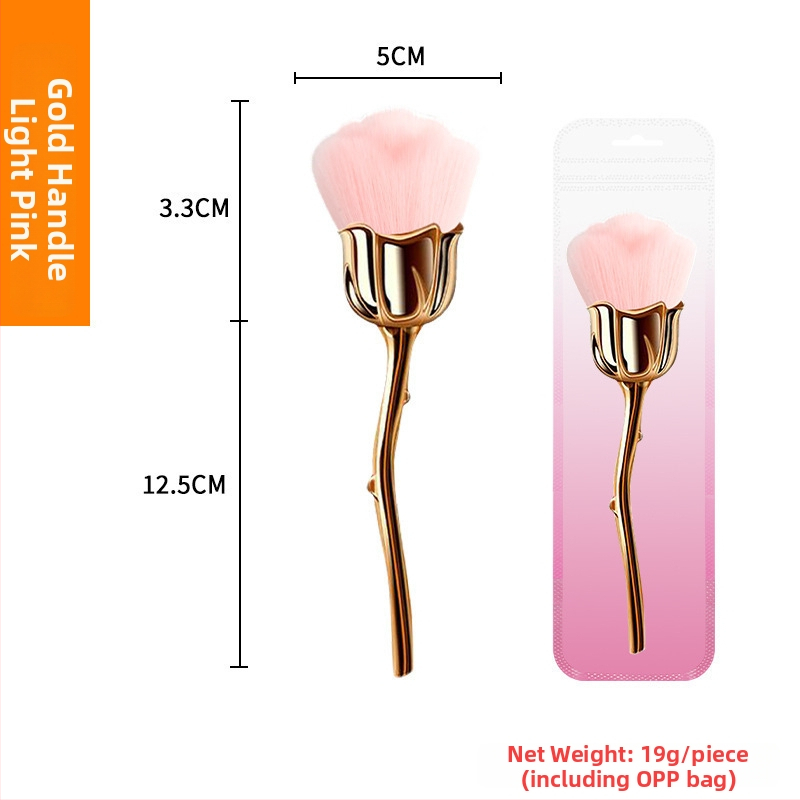 Štetec na makeup s hliníkovou rúčkou, syntetické vlákna, dlhá rúčka, jednorazové balenie s taškou, Pomelo man