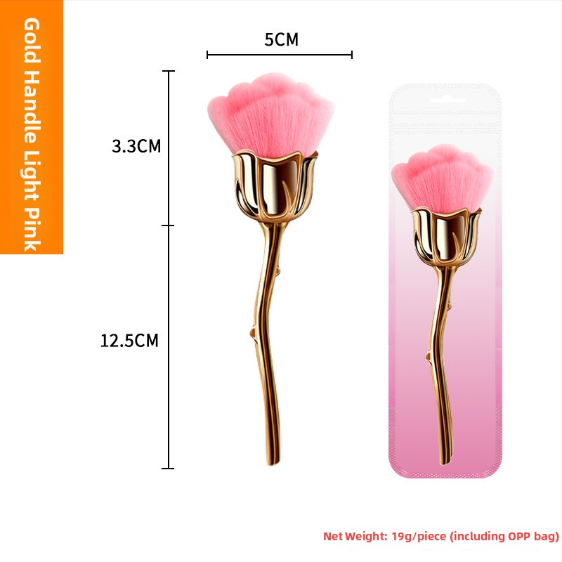 Štetec na makeup s hliníkovou rúčkou, syntetické vlákna, dlhá rúčka, jednorazové balenie s taškou, Pomelo man