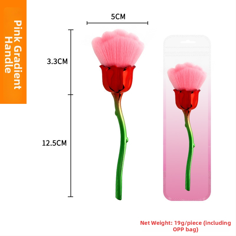 Štetec na makeup s hliníkovou rúčkou, syntetické vlákna, dlhá rúčka, jednorazové balenie s taškou, Pomelo man