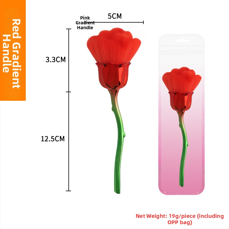 Štetec na makeup s hliníkovou rúčkou, syntetické vlákna, dlhá rúčka, jednorazové balenie s taškou, Pomelo man