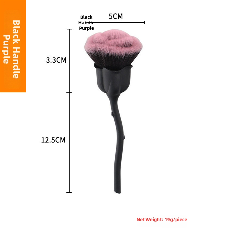 Štetec na makeup s hliníkovou rúčkou, syntetické vlákna, dlhá rúčka, jednorazové balenie s taškou, Pomelo man