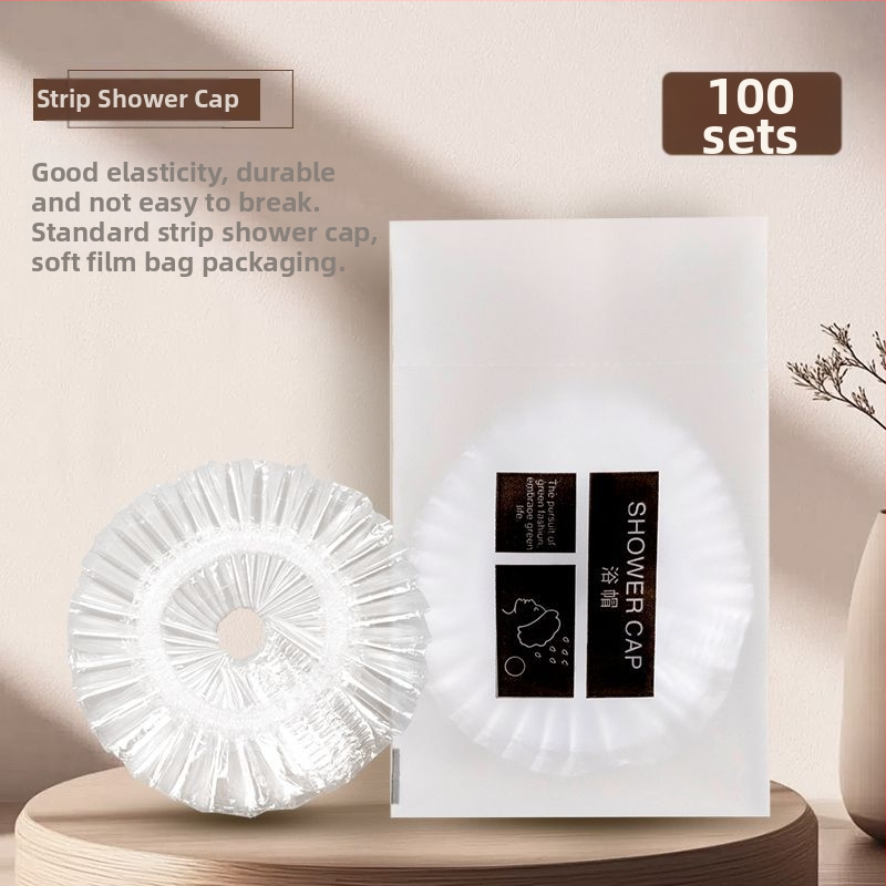 Jednorázová sprchová čiapka, vodotesná, zväčšená a hrubšia, samostatne balená, PE materiál, pre farbenie vlasov, hotelové použitie
