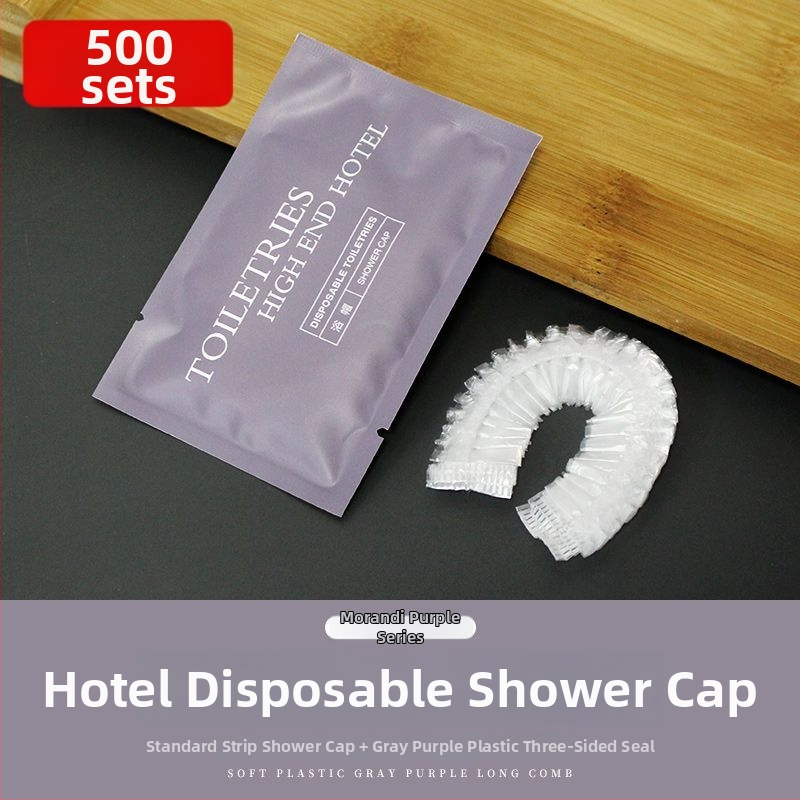 Jednorázová sprchová čiapka, vodotesná, zväčšená a hrubšia, samostatne balená, PE materiál, pre farbenie vlasov, hotelové použitie