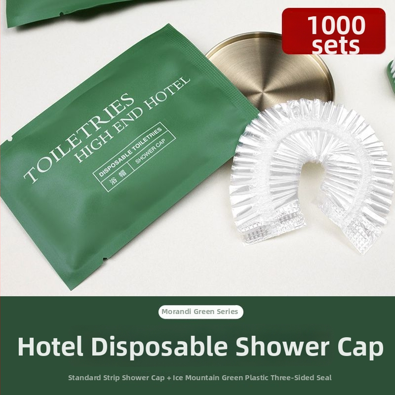 Jednorázová sprchová čiapka, vodotesná, zväčšená a hrubšia, samostatne balená, PE materiál, pre farbenie vlasov, hotelové použitie
