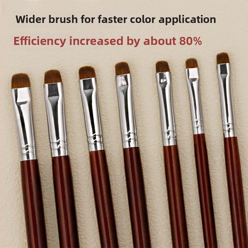 Set štetcov na nail art, 7 kusov, drevená rukoväť (rosewood), guľatá špička z mink vlasov, prenosný štýl, dvojité použitie na bodovanie a kreslenie