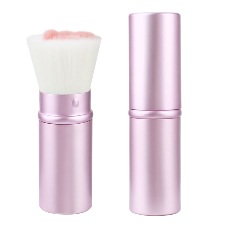 Τελεσκοπική βούρτσα για πούδρα και ρουζ με απαλές συνθετικές ίνες, λαβή από αλουμίνιο