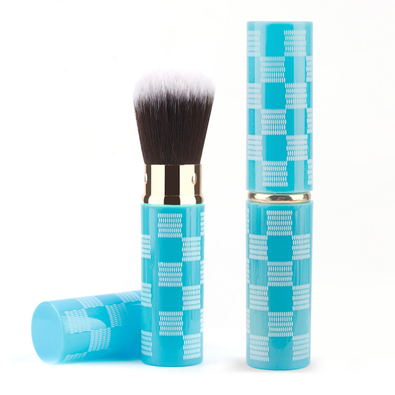 Τελεσκοπική βούρτσα για πούδρα και ρουζ με απαλές συνθετικές ίνες, λαβή από αλουμίνιο