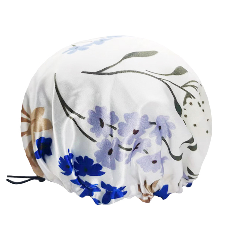 Prilagodljiva dvostruka kapa za tuširanje za odrasle i djecu, crtački stil, PE materijal, vodootporna, otporna na ulje i prašinu, otisak logotipa, mogućnost prilagodbe