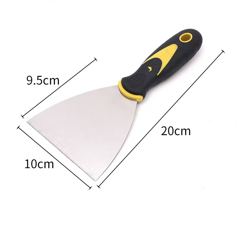 Cuțit de chit cu mâner din lemn, lamă din oțel inoxidabil, lamă groasă pentru curățarea pereților