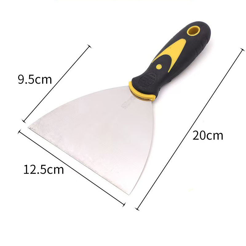 Cuțit de chit cu mâner din lemn, lamă din oțel inoxidabil, lamă groasă pentru curățarea pereților