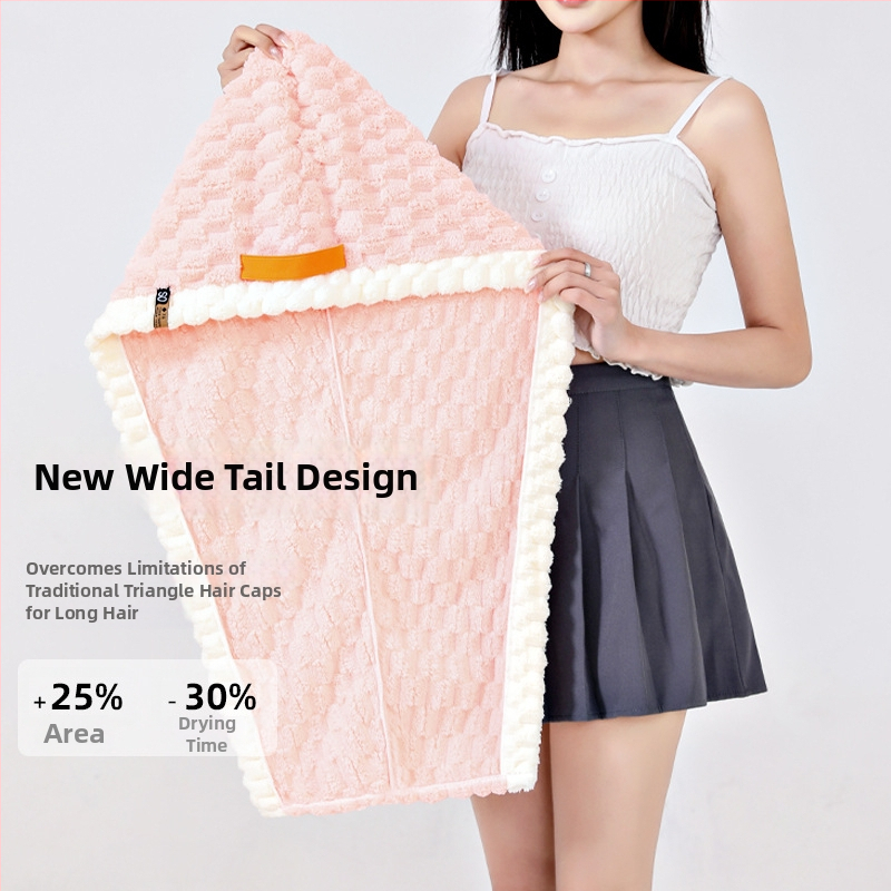 Κεφαλόδεσμος για στέγνωμα μαλλιών με φαρδύ τελείωμα - εξαιρετικά απορροφητικό coral fleece, 150D, 80–99 g, γρήγορο στέγνωμα