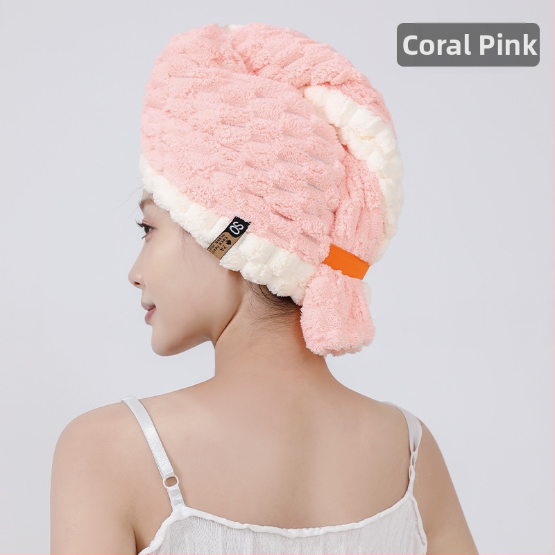 Κεφαλόδεσμος για στέγνωμα μαλλιών με φαρδύ τελείωμα - εξαιρετικά απορροφητικό coral fleece, 150D, 80–99 g, γρήγορο στέγνωμα