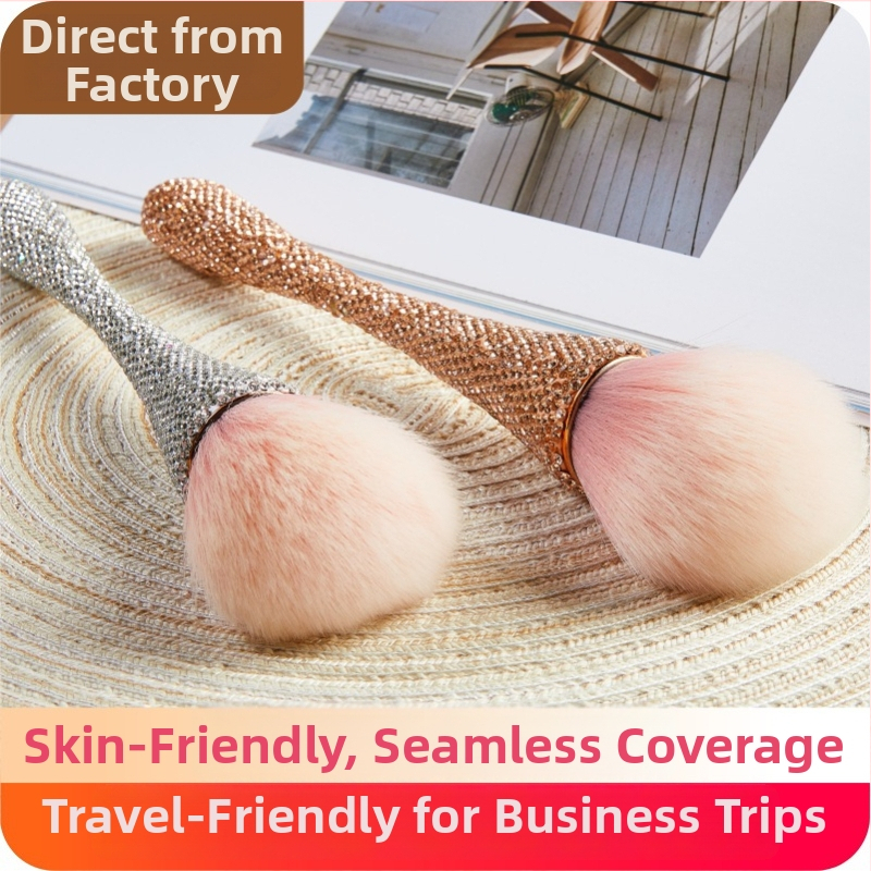 Make-up štetec s umelými vláknami a kovovou rúčkou, balený v jednorazovej sade, 1-dielny set