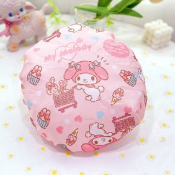 Dvodijelna kapica za tuširanje za odrasle, Kuromi crtani stil, PVC materijal, višekratna upotreba