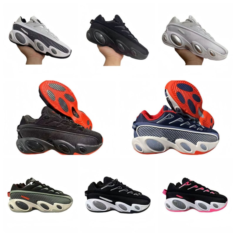 Kanvasz felsőrésszel rendelkező futócipő, középmagass kivitel, kúpos sarokkal és injektált talppal.