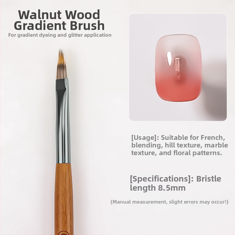 Penă pentru linie în arta unghiilor - ultra-fină, profesională, cu mâner din lemn, lung, set de 10 buc.