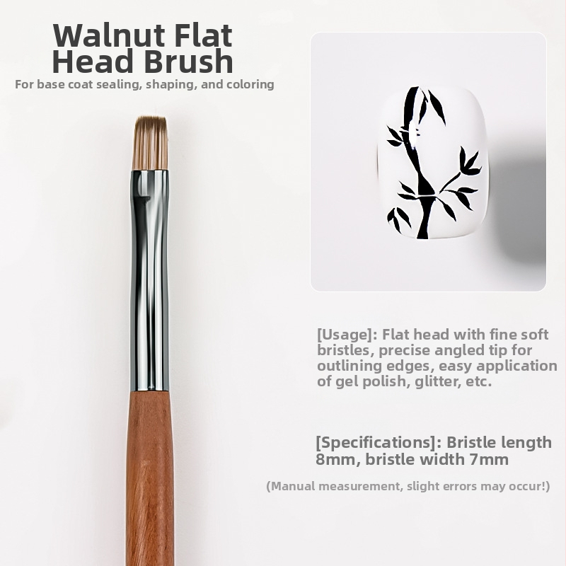 Penă pentru linie în arta unghiilor - ultra-fină, profesională, cu mâner din lemn, lung, set de 10 buc.