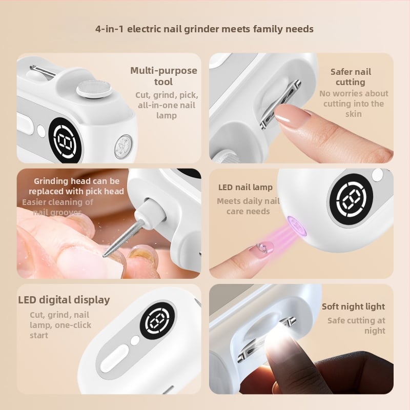 Elektrická fréza na nechty, model S06, ABS+SUS420 oceľ, hmotnosť 210 g, viacfunkčné manikúrne zariadenie