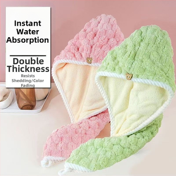 Čiapka na sušenie vlasov, dvojitá vrstva, hrubá, nasiakavá a rýchloschnúca, hmotnosť viac ako 200 g.