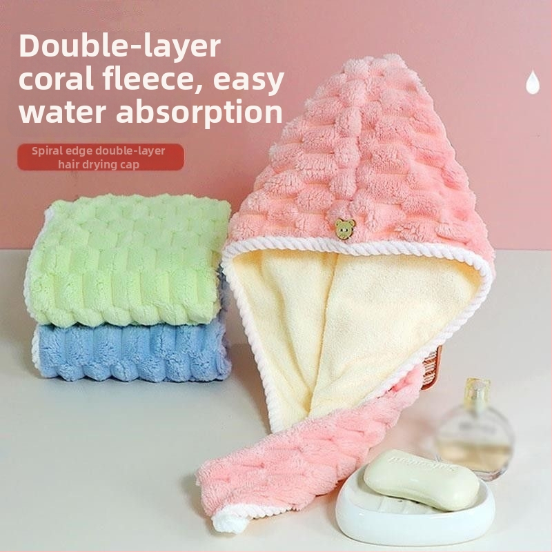 Čiapka na sušenie vlasov, dvojitá vrstva, hrubá, nasiakavá a rýchloschnúca, hmotnosť viac ako 200 g.
