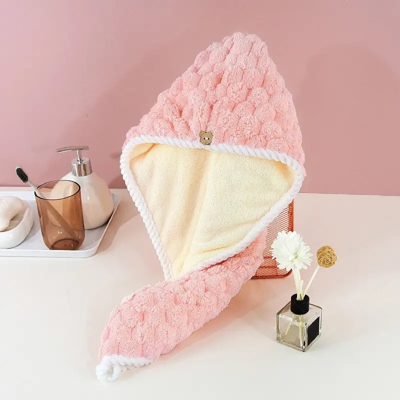 Pălărie pentru uscat părul, cu design dublu-strat, absorbantă, uscare rapidă, greutate peste 200 g.