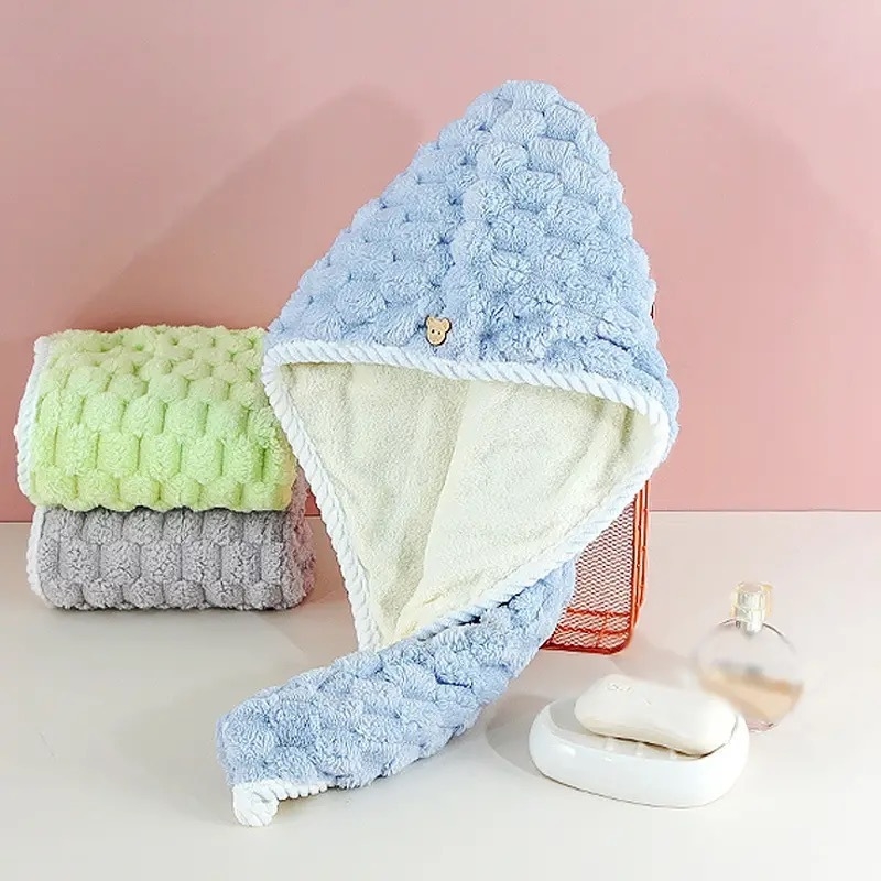 Pălărie pentru uscat părul, cu design dublu-strat, absorbantă, uscare rapidă, greutate peste 200 g.