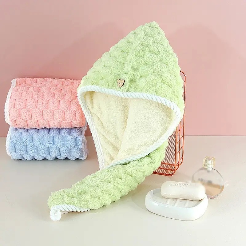 Pălărie pentru uscat părul, cu design dublu-strat, absorbantă, uscare rapidă, greutate peste 200 g.