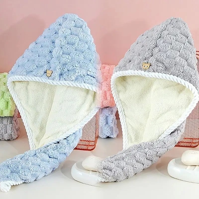 Pălărie pentru uscat părul, cu design dublu-strat, absorbantă, uscare rapidă, greutate peste 200 g.