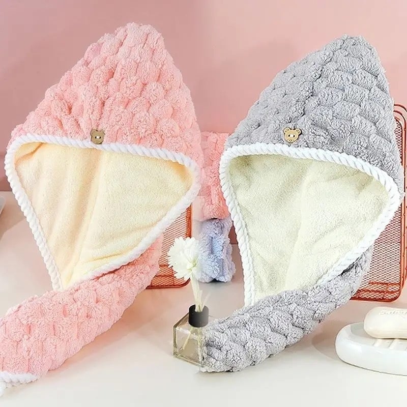 Pălărie pentru uscat părul, cu design dublu-strat, absorbantă, uscare rapidă, greutate peste 200 g.