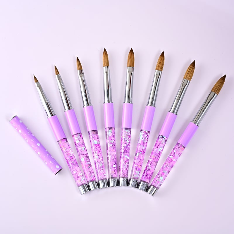 Pensulă de artă pentru unghii, marcă internă Kemeisi, mâner metalic lung, origine Yiwu, 1 set